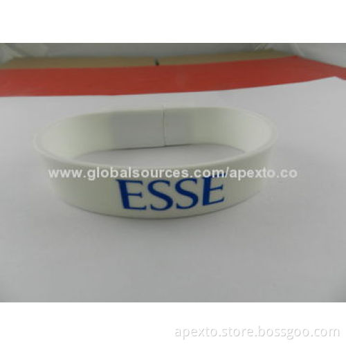 Fashionable/Popular Bracelet-shaped USB Memory Stick with Logo Printing